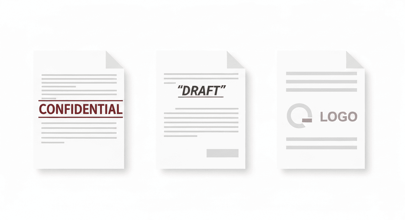 PDF document with CONFIDENTIAL watermark text added across all pages on iPhone