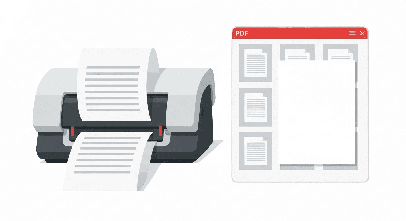 Scanned PDF document with blank pages being removed from page thumbnail grid