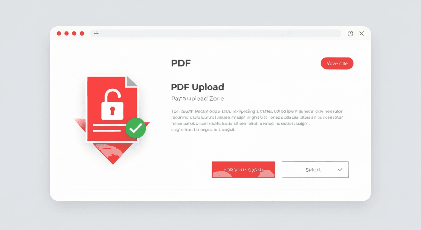 Online tool interface showing a PDF being unlocked with the password protection removed
