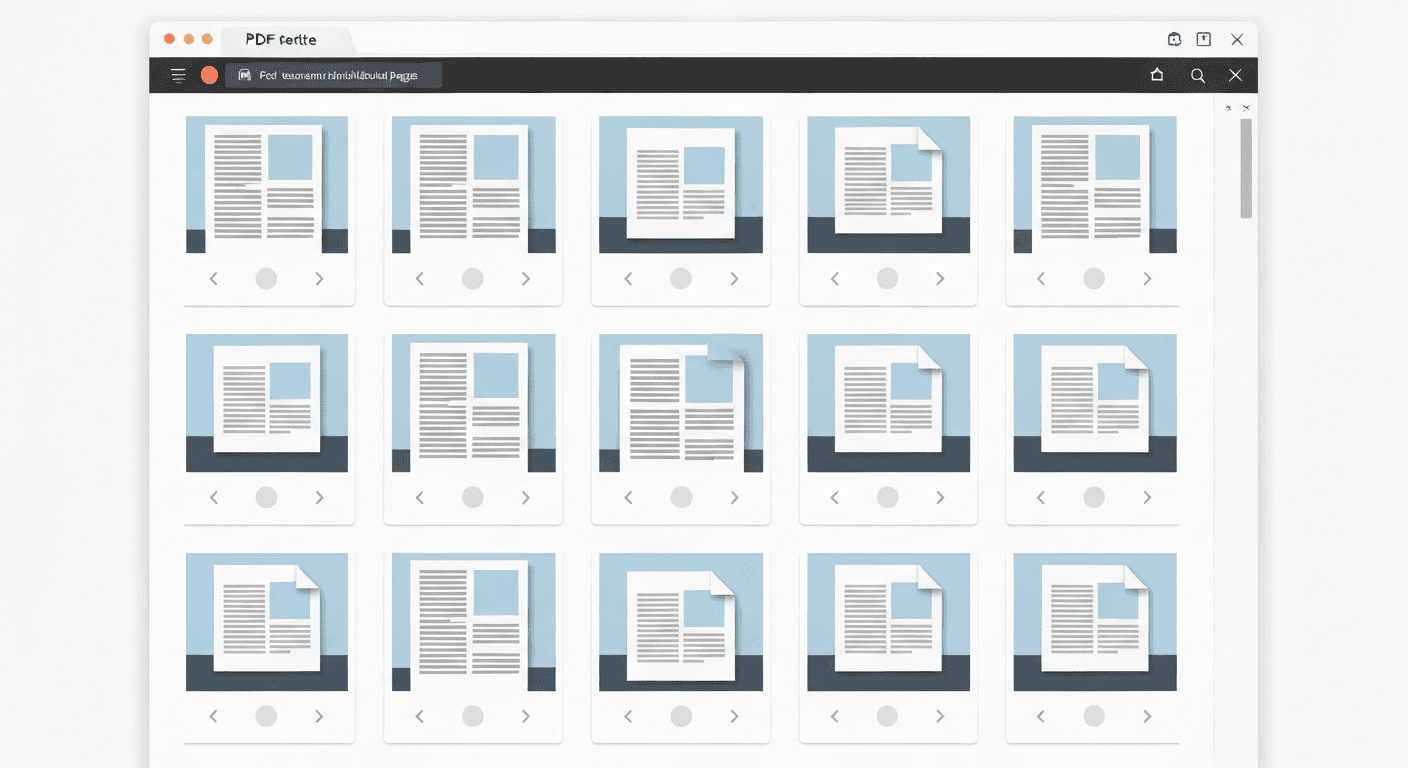 Android Chrome browser showing a PDF rotation tool with page thumbnails and rotation buttons