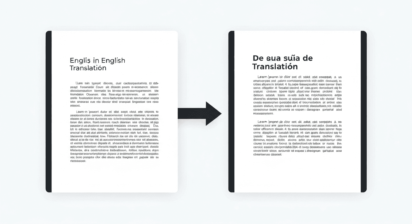 Side by side comparison of an English PDF page and the same page translated to Spanish