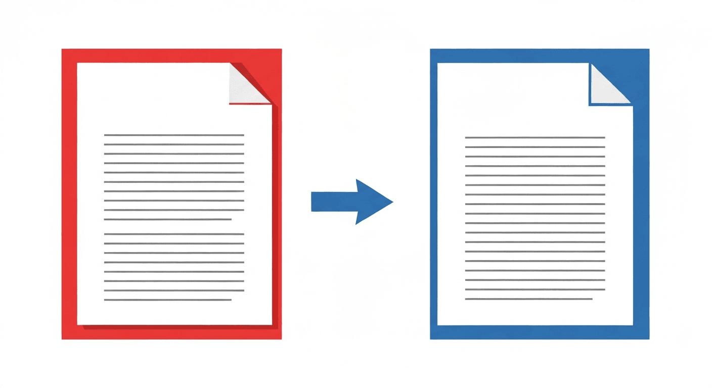 Side by side showing the same document as a PDF on the left and as an editable Word document on the right with formatting preserved
